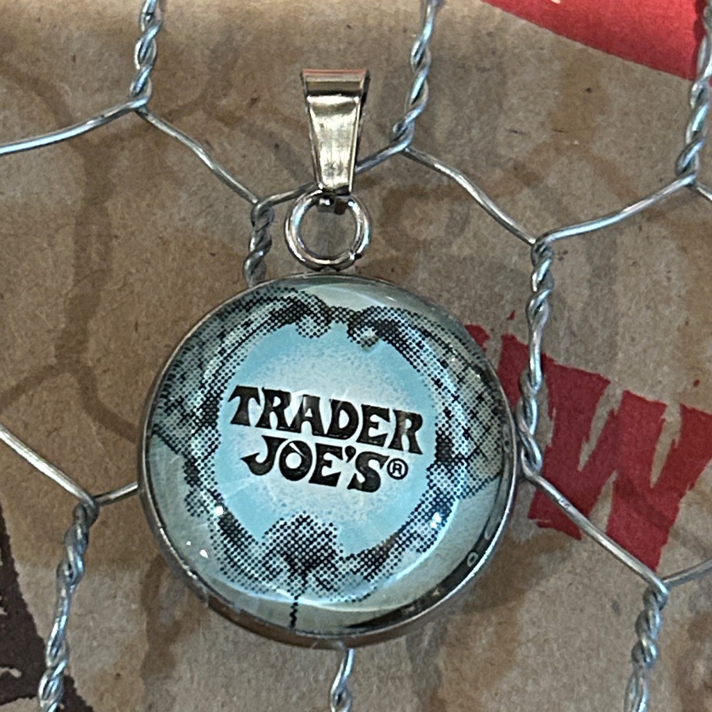 Trader Joes Necklace Charm 20mm Logo 9$